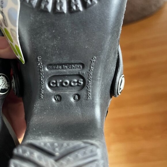 Crocs Black High Heels Sandal Size 8 - Picture 8 of 8